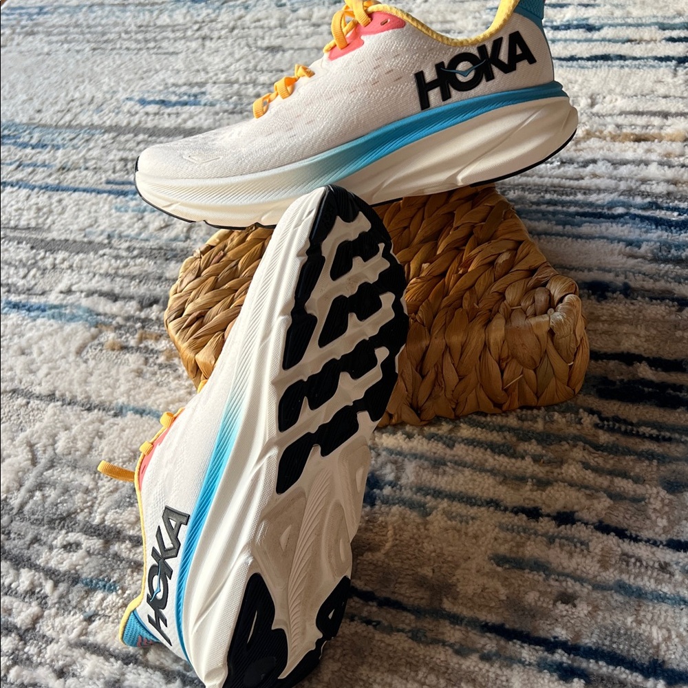 Hoka White and Yellow Athletic Sneakers - Picture 3 of 5